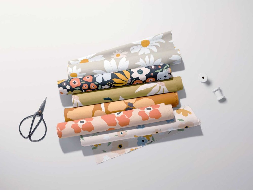 Versatile Fabric Rolls Free Mockup