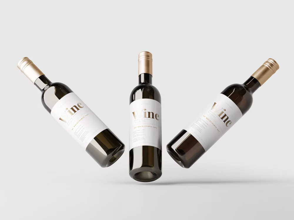 Wine Bottle Mockup – Free PSD Set