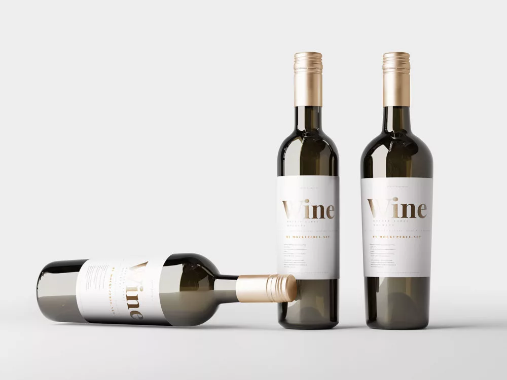 Wine Bottle Mockup – Free PSD Set