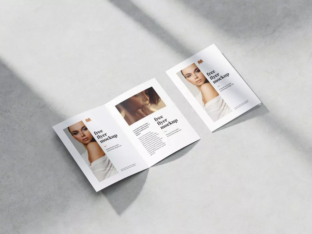 Bifold brochure free mockup (A5)