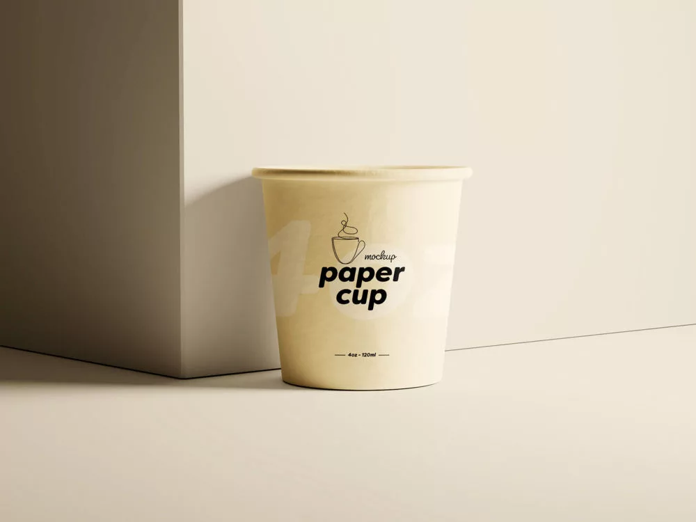 Free 4oz Paper Cup Mockup Set