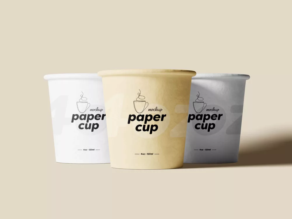 Free 4oz Paper Cup Mockup Set