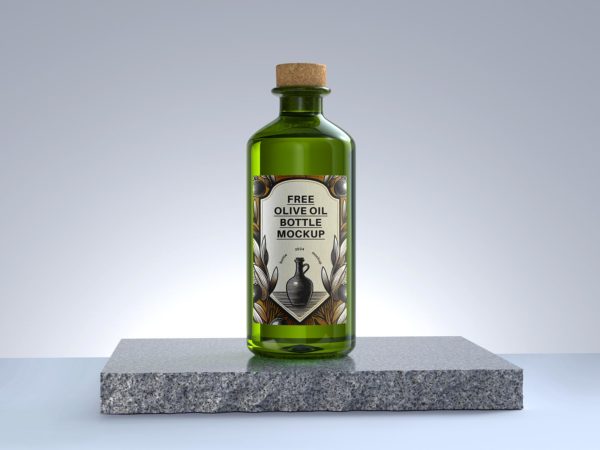 Free Branding Olive Oil Bottle Mockup