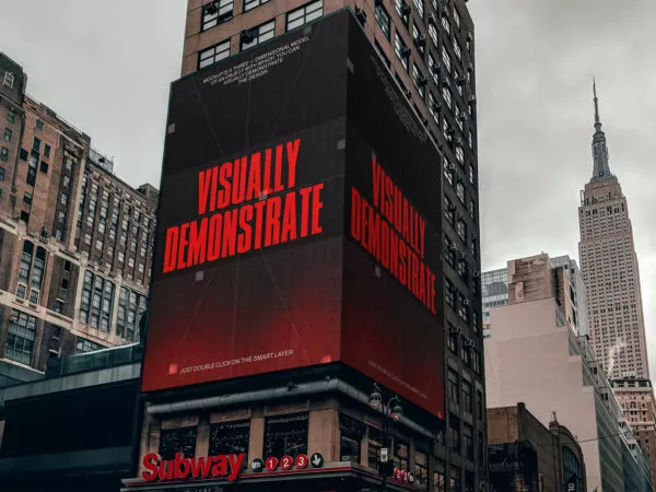 Free Building Corner Billboard Mockup