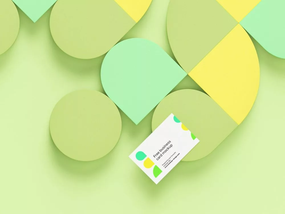 Free Business Card Modern Mockup Scene