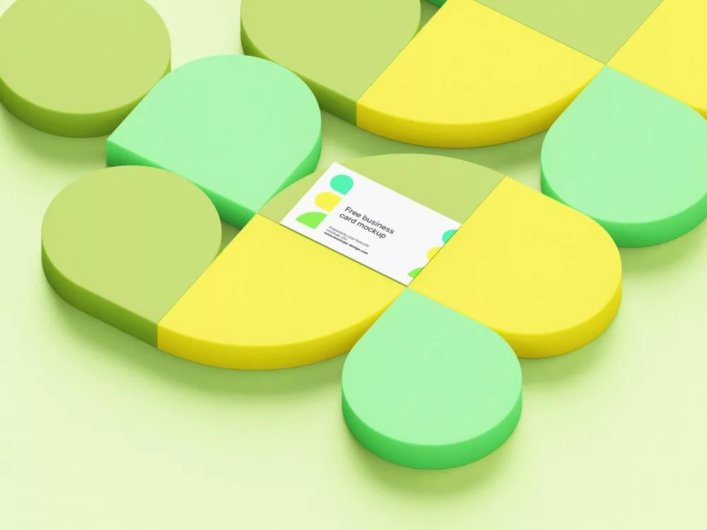 Free Business Card Modern Mockup Scene