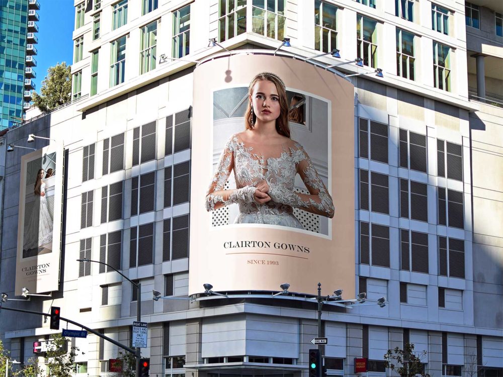 Free Corner Building Billboard Mockup