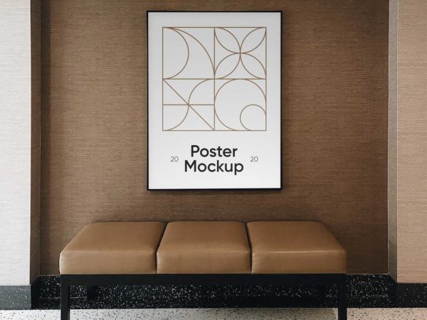 Free Indoor Poster Frame Mockup