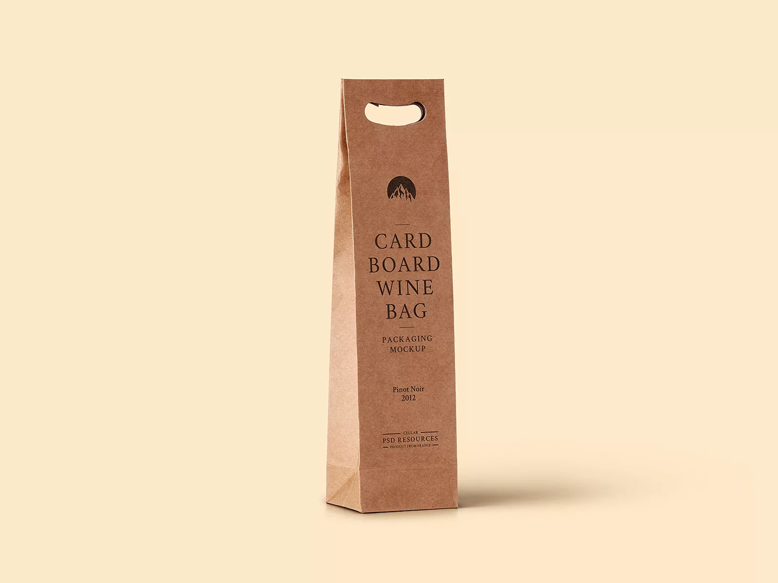 Free Kraft Paper Bottle Bag Mockup Scene | The Free Mockup