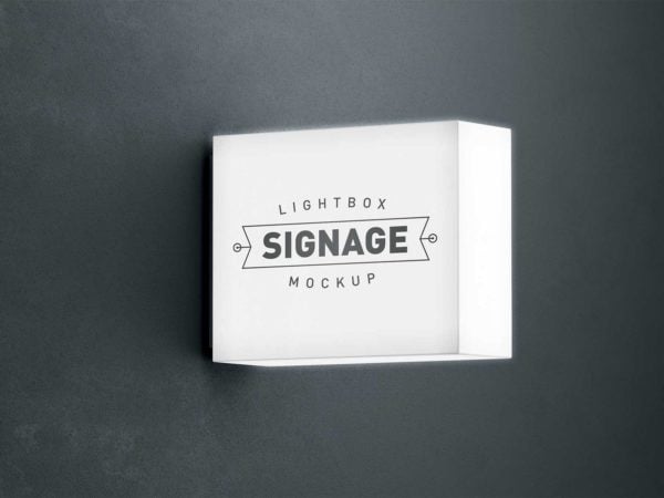 Free Lightbox Signage Mockup (PSD)