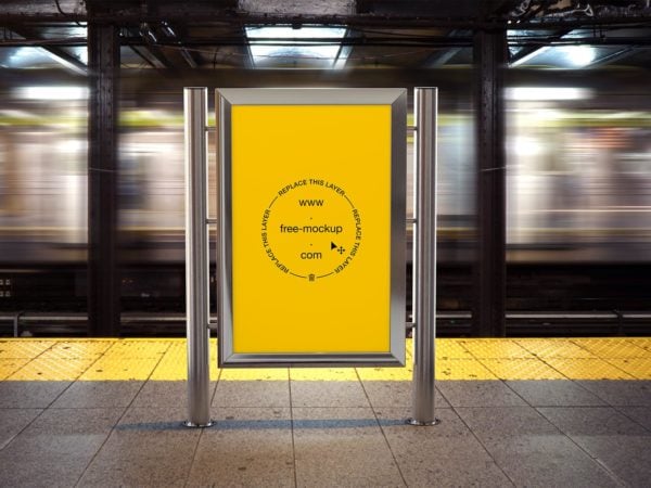 Free Subway Advertising Poster Mockup