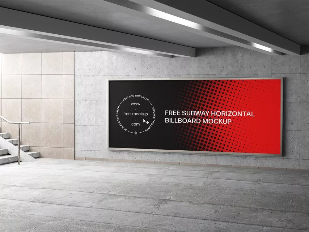 Free Subway Horizontal Billboard Mockup