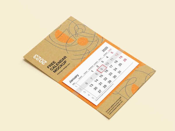 Free Wall Calendar Mockup