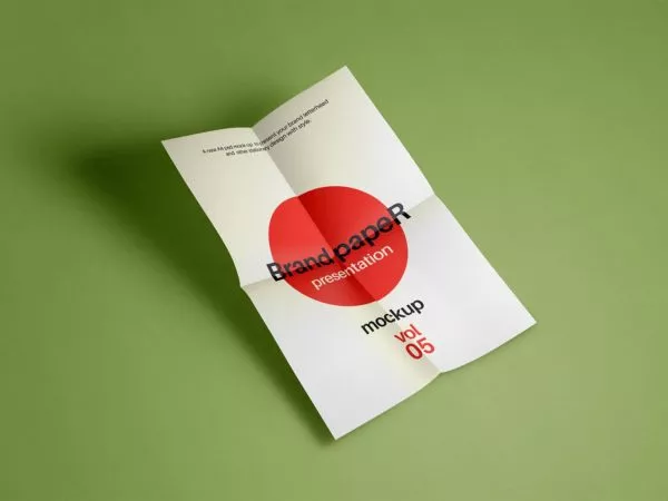 Free folded paper mockup