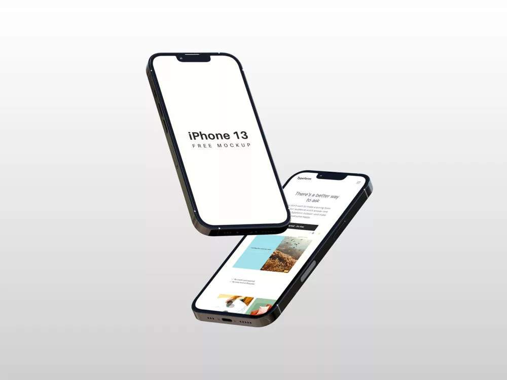Free iPhone 13 app mockup | Gravity scene