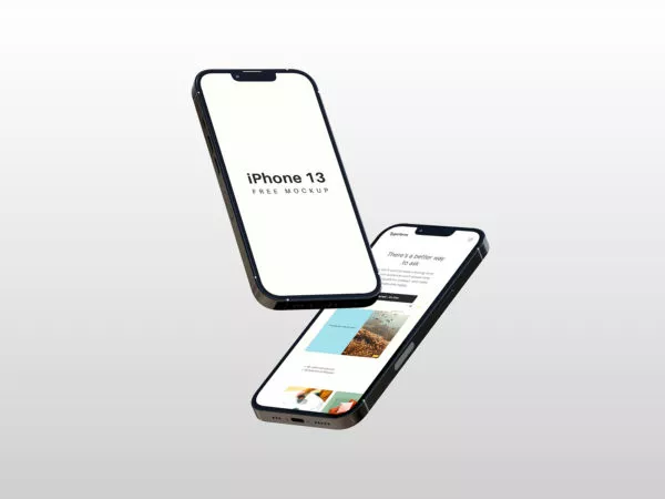 Free iPhone 13 app mockup | Gravity scene