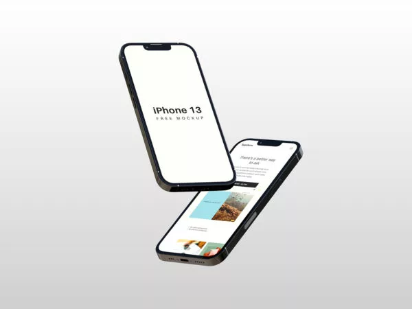 Free iPhone 13 app mockup | Gravity scene