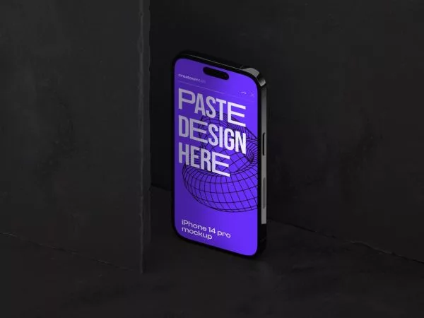 Free iPhone 14 Pro mockup scene