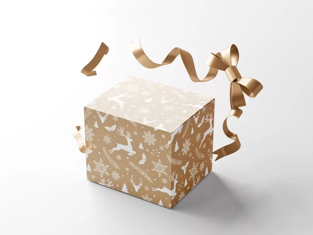 Gift box mockup free set