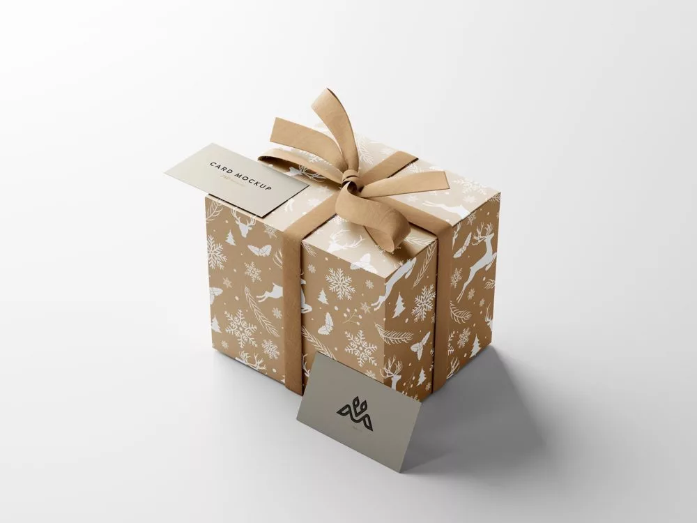 Gift box mockup free set