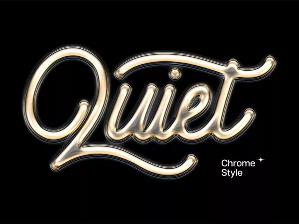 Golden Chrome Logo Mockup