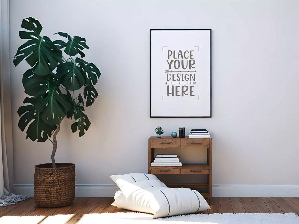 Living room poster mockup