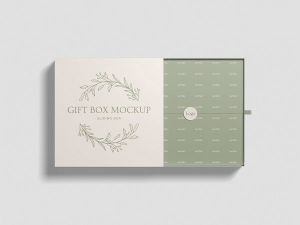 Sliding Gift Box Free Mockup