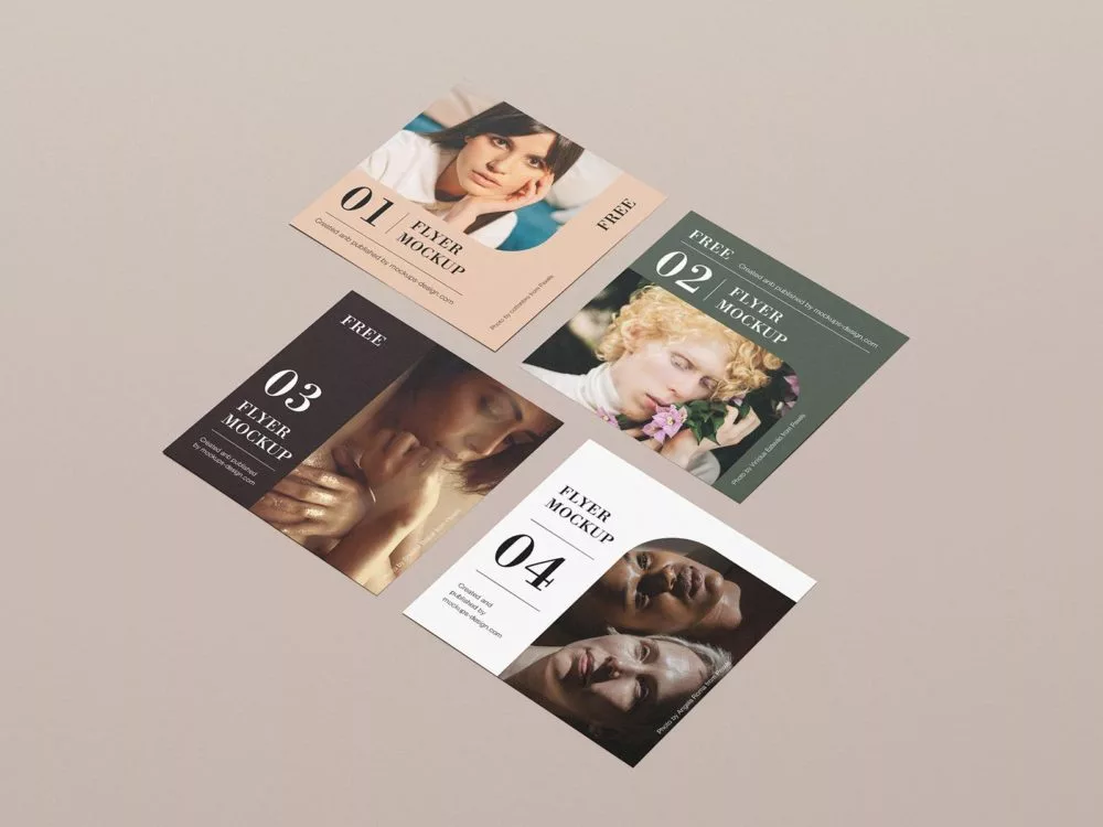 Square flyer grid mockup set
