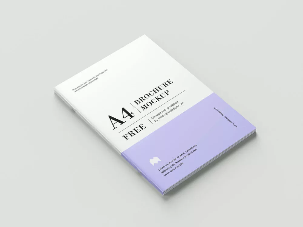 Stationery A4 Brochure Free Mockups