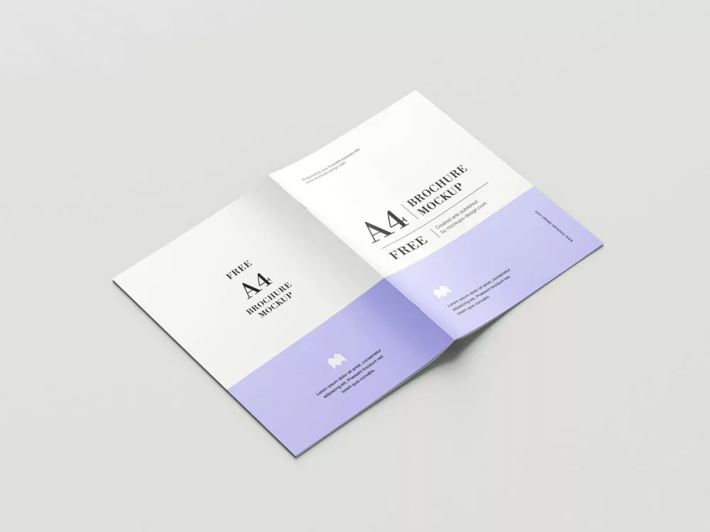 Stationery A4 Brochure Free Mockups