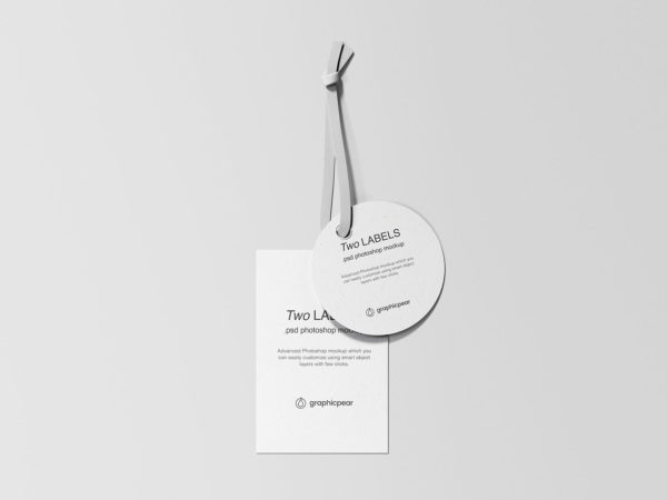 Two Label Tags Mockup (Free PSD)