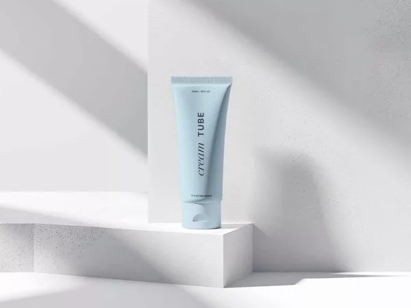 Free minimalist cream tube mockup