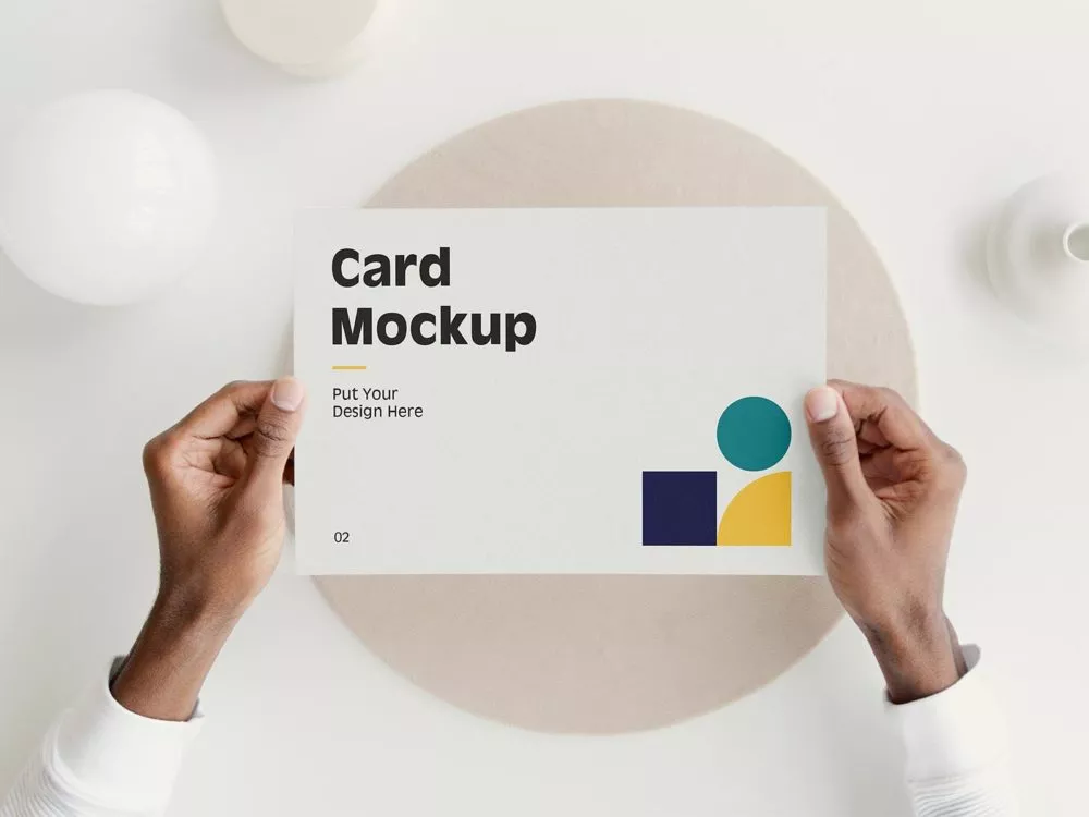 Hands holding paper mockup | First person view