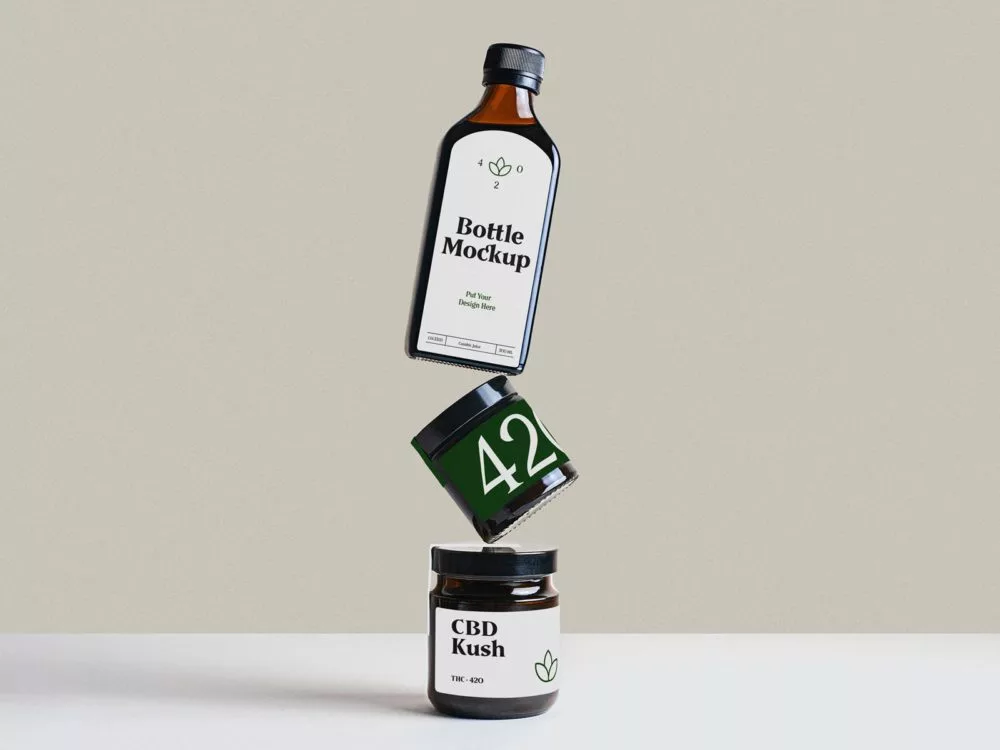 Bottle and jar free mockups