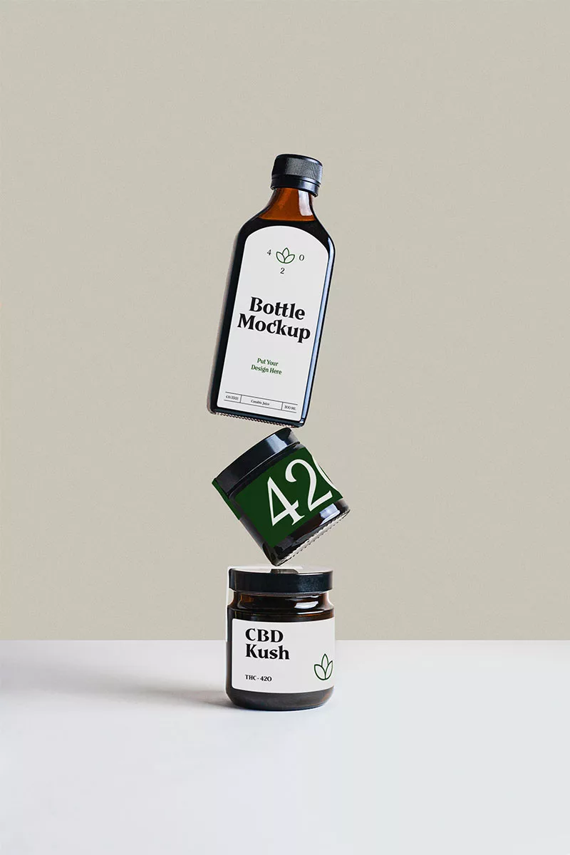 Bottle and jar free mockups