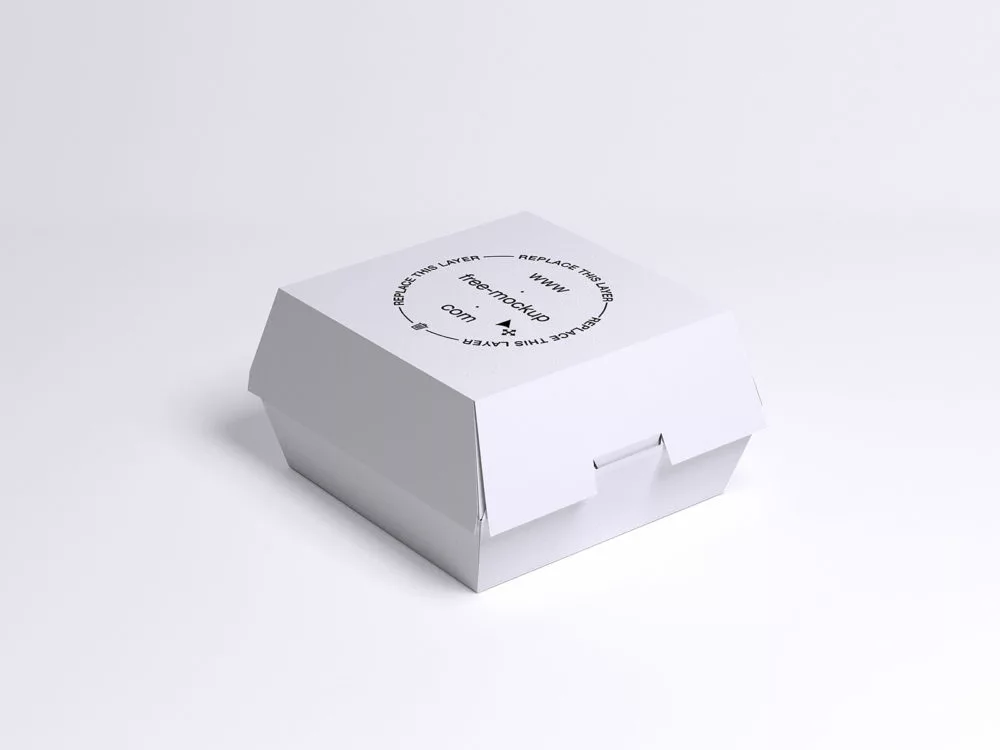 Burger box mockup packaging
