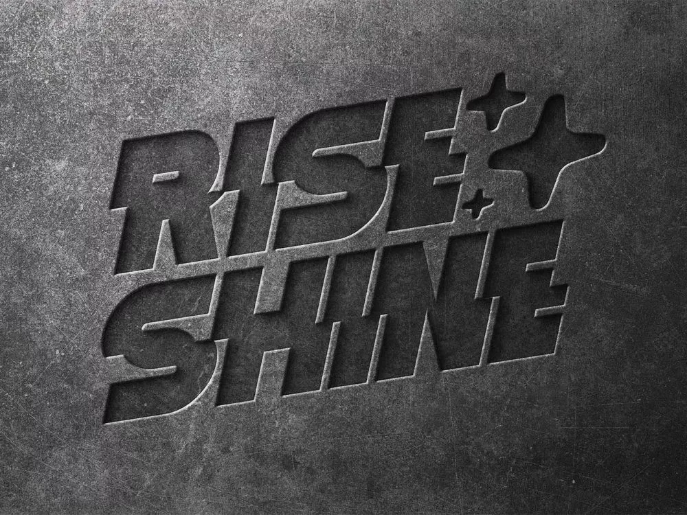 Concrete text logo mockup sign