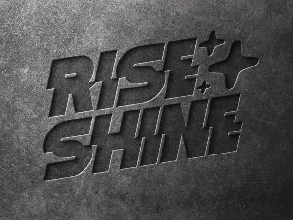 Concrete Text Logo Mockup Sign