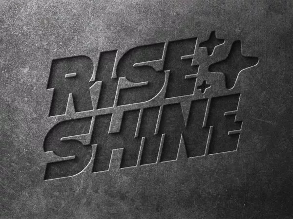 Concrete text logo mockup sign