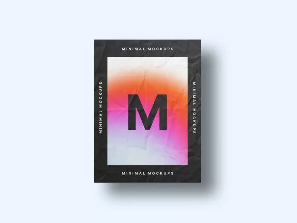 Crumpled paper poster mockup