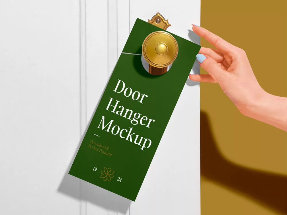 Free door hanger mockup