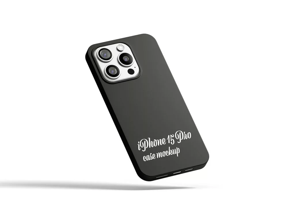 Free iPhone 15 Pro case mockup set