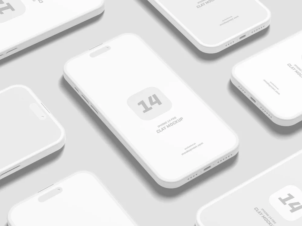 Free iPhone clay app mockup set
