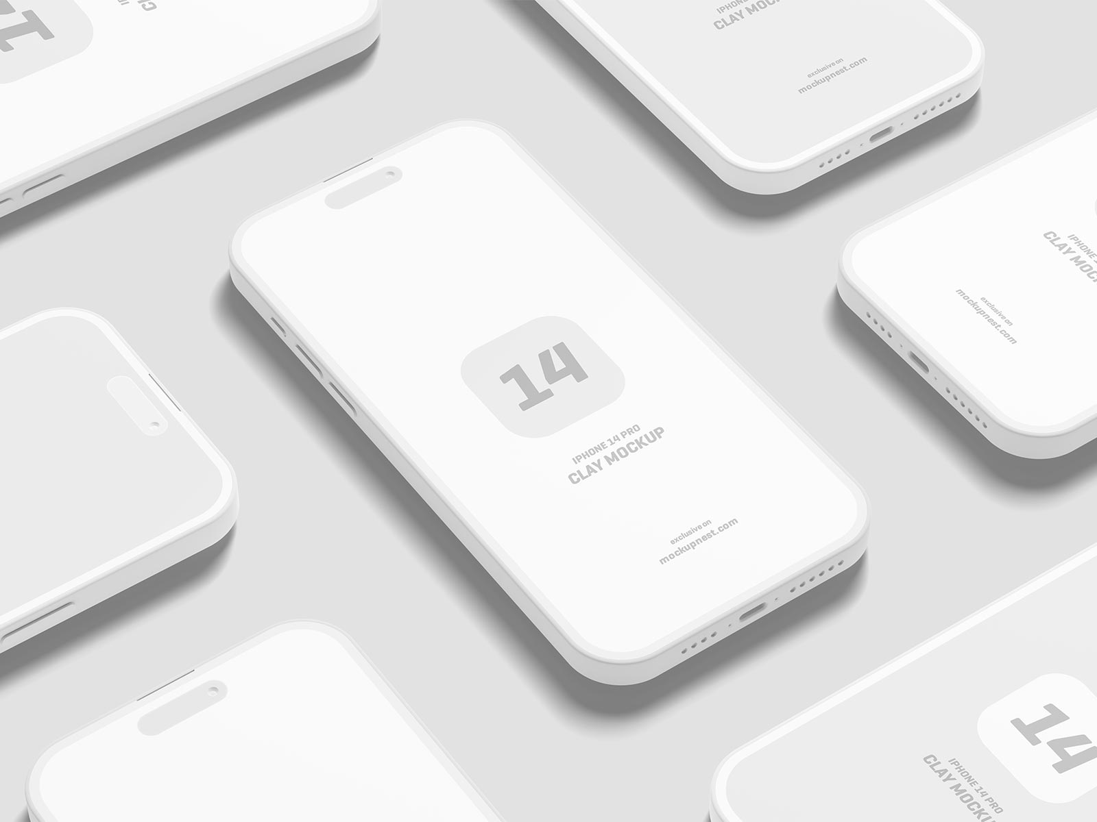Free iPhone clay app mockup set