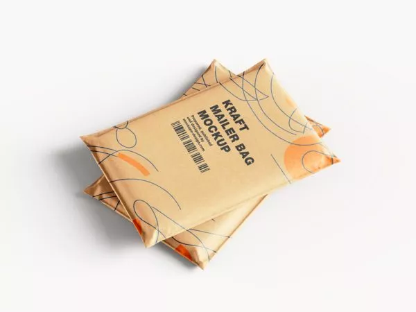 Free Kraft Paper Mailing Bag Mockup Set