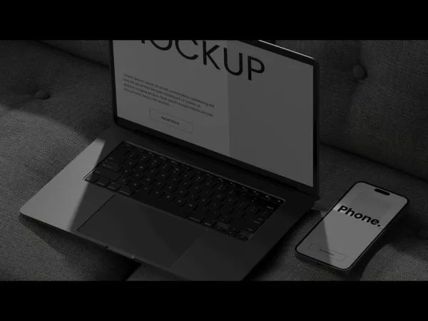 Laptop and Phone Mockup (7 PSD Scenes)