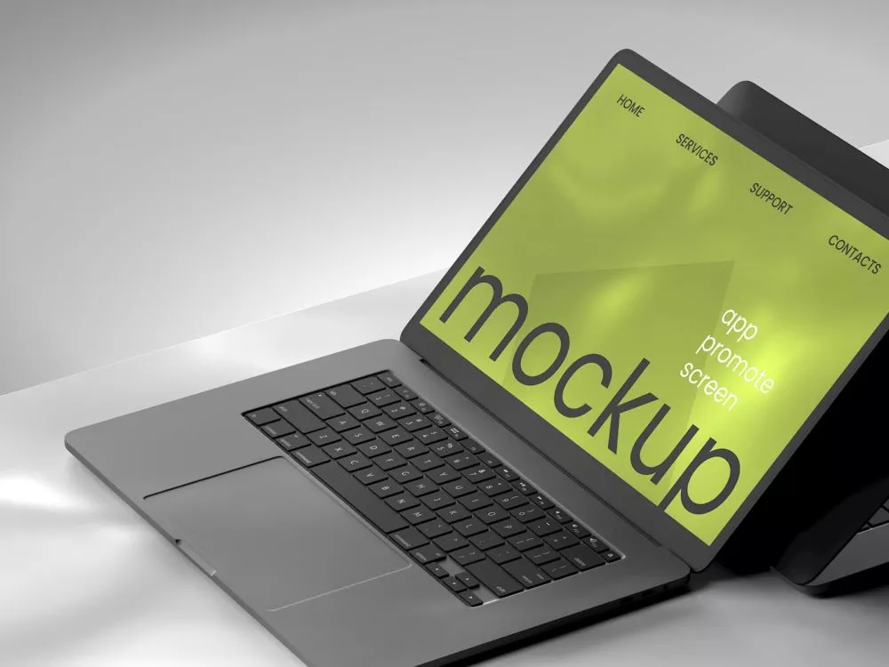 Free MacBook laptop mockup presentation | 8 scenes