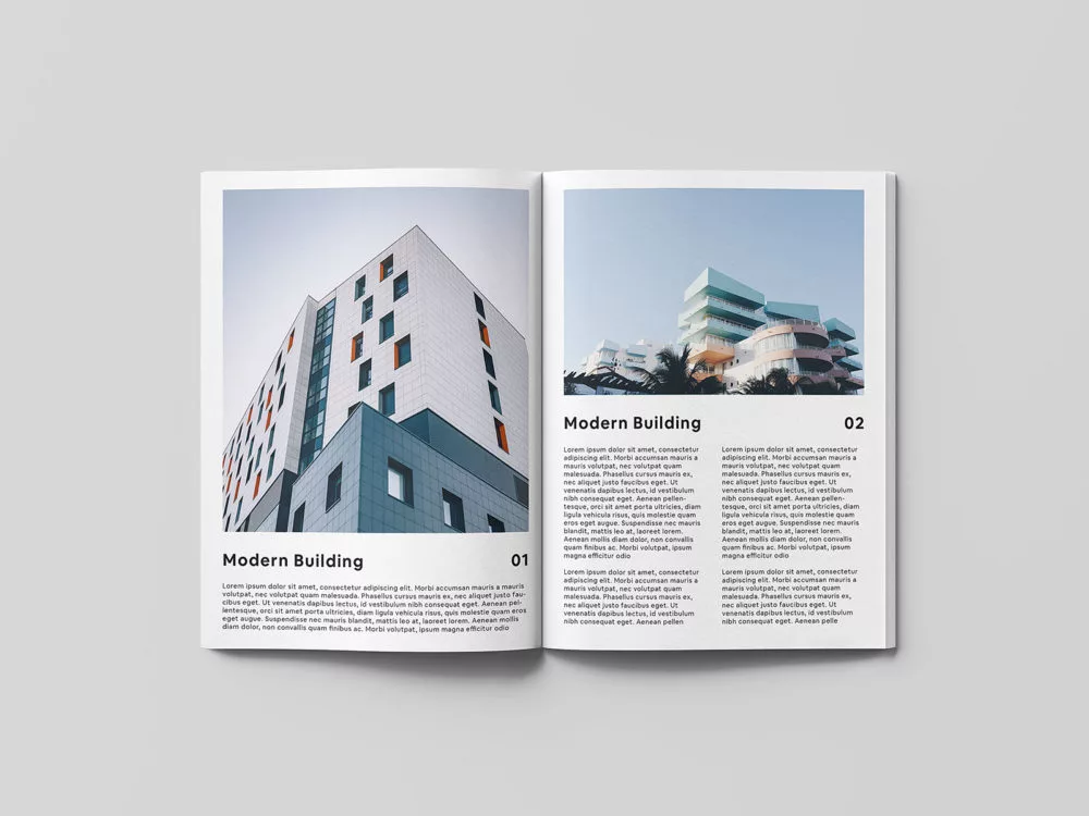 Free open magazine PSD mockup