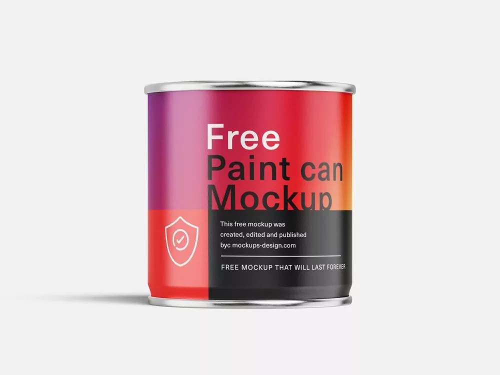 Free paint can mockup
