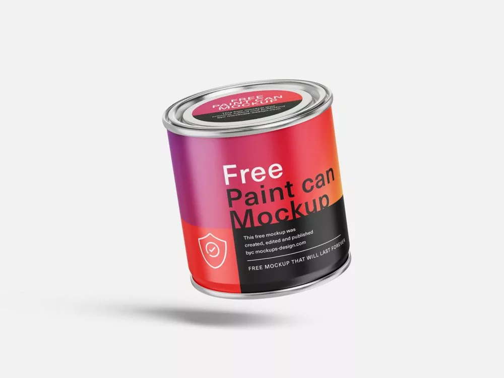 Free paint can mockup
